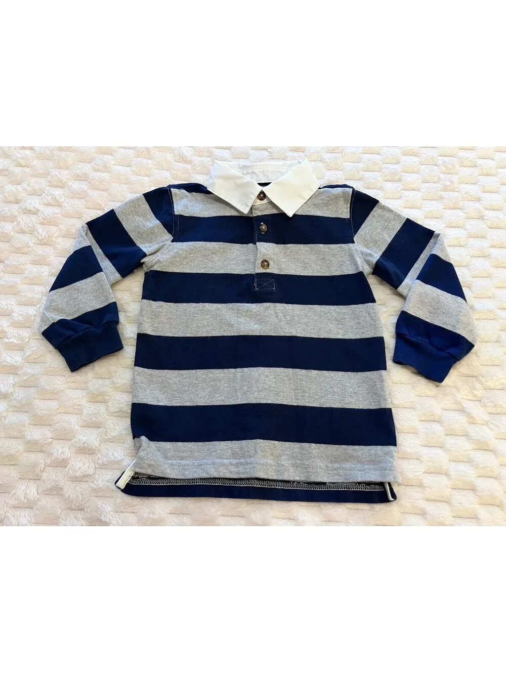 Carter’s Boys Long Sleeve Rugby Polo Shirt 2-pk Set, Striped & Collared (3T)